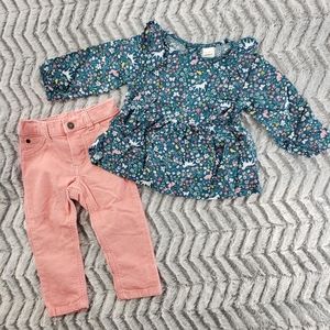 Carter's. Infant Pink Corduroy Outfit